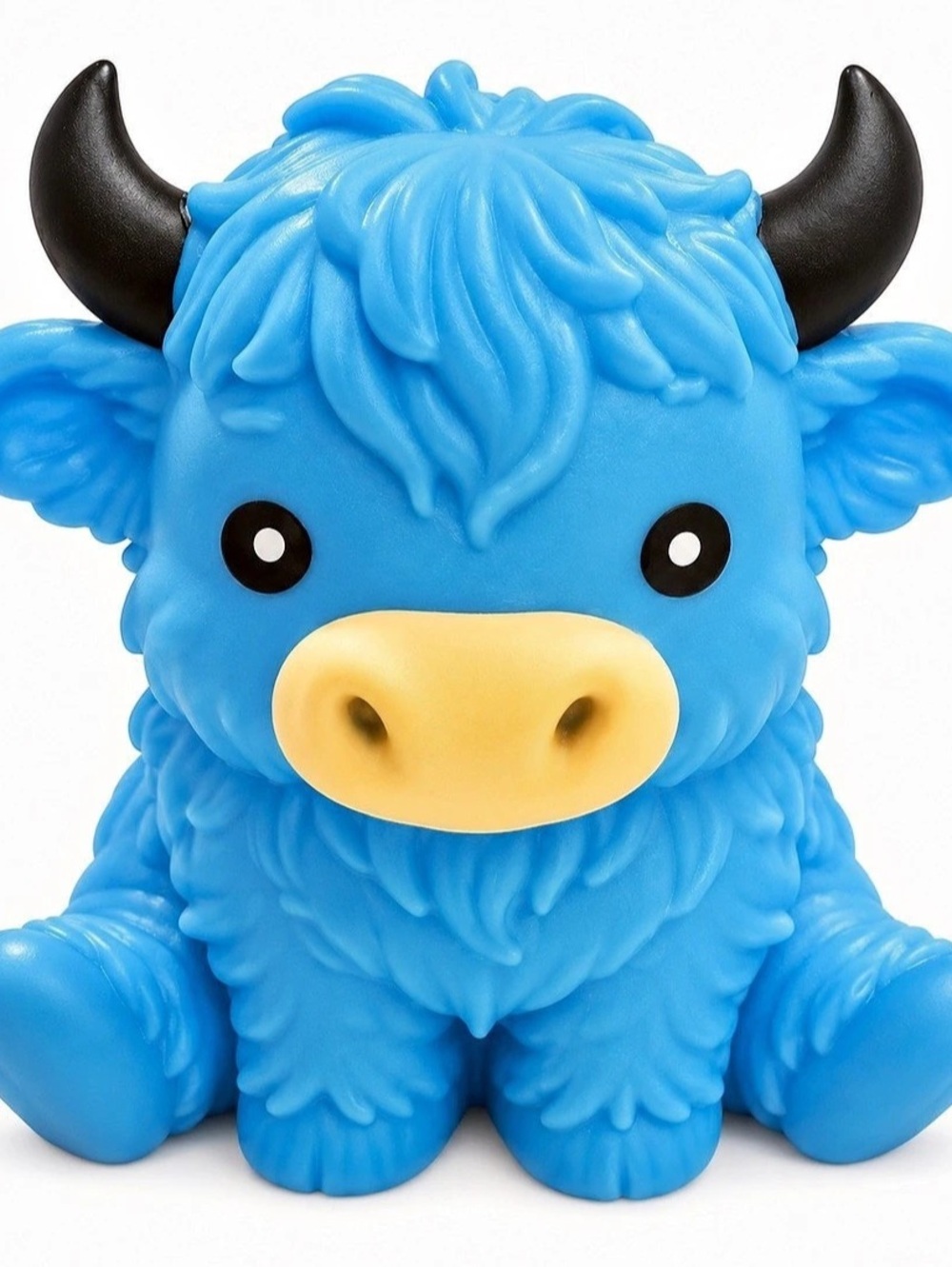 New Toymendous Squeeezy Highland Cow Squishy Fidget Toy Blue